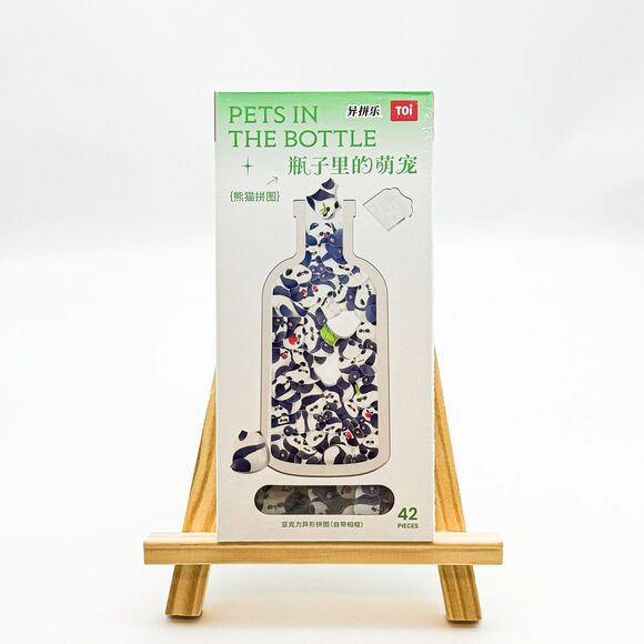 PETS IN THE BOTTLE Panda Animal Shaped Acrylic Puzzle - Picture 1 of 7
